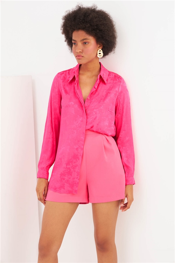 Floral Patterned Shirt - FuchsIa