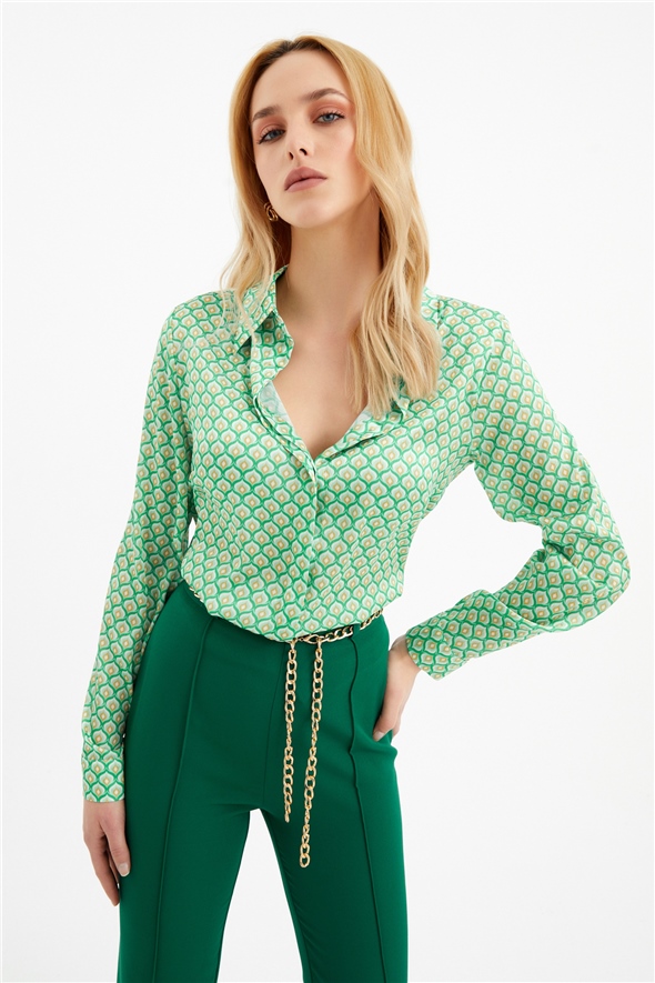 Patterned shirt - GREEN