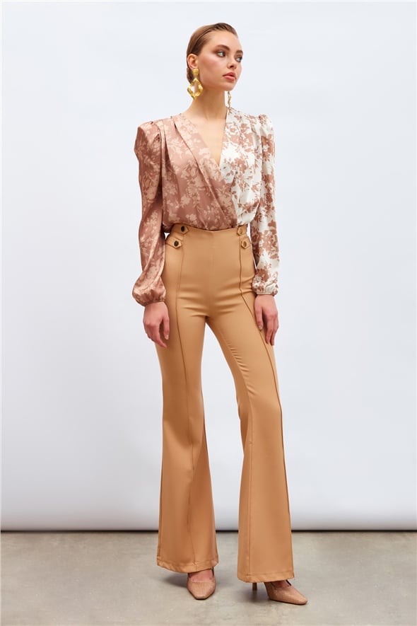 flared trousers - CAMEL