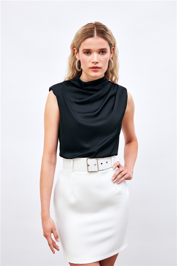 Belted Mini Skirt - ECRU