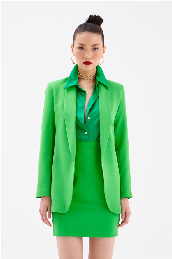 Classic collar slim fit jacket - GREEN