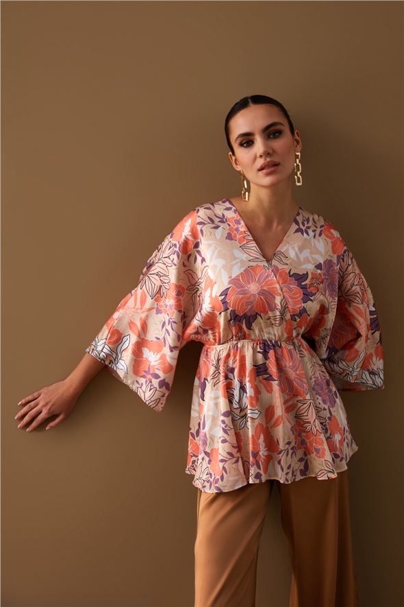 Double Breasted Loose Blouse - ORANJ