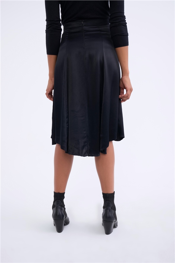 Satin Skirt - BLACK