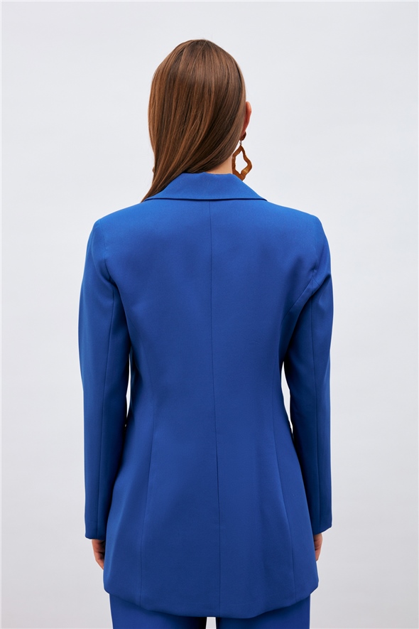 Mono collar classic jacket - SAX BLUE