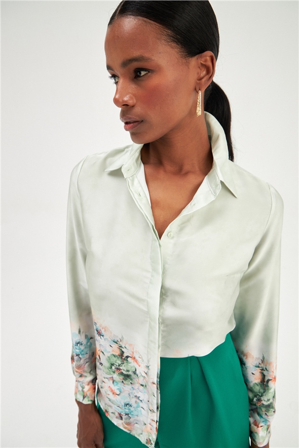 Floral Patterned Shirt - GREEN