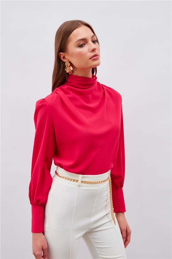 Draped Detailed Blouse - CORAL