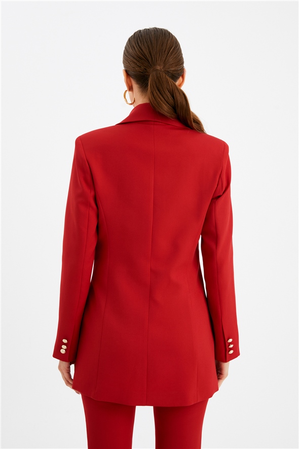 Button detailed jacket - RED