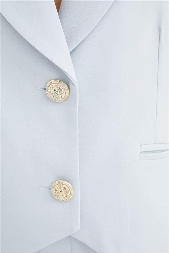 Button detailed short vest - BLUES