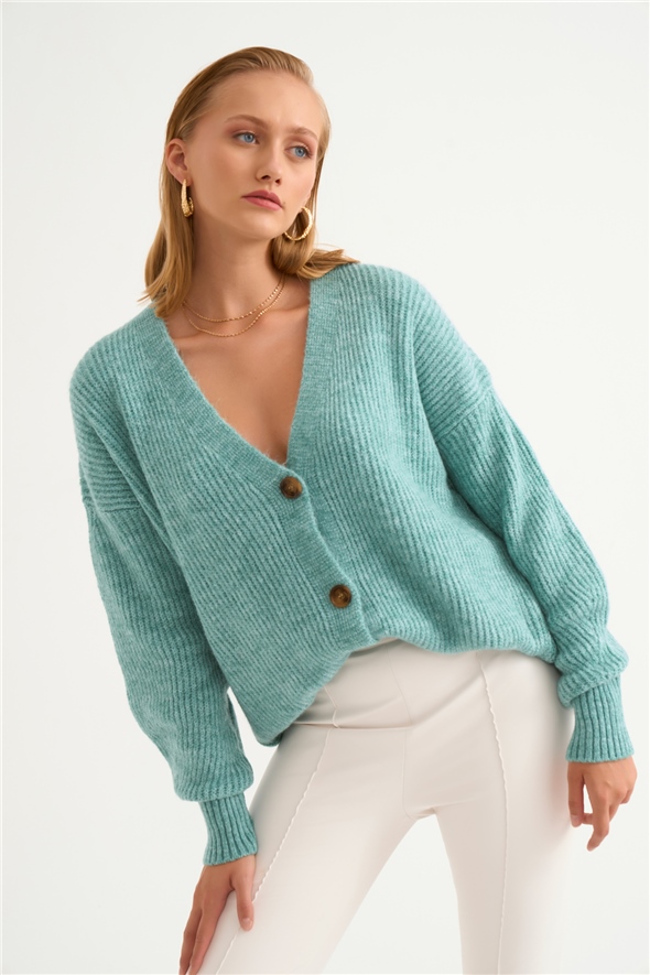 Buttoned shabby cardigan - MINT