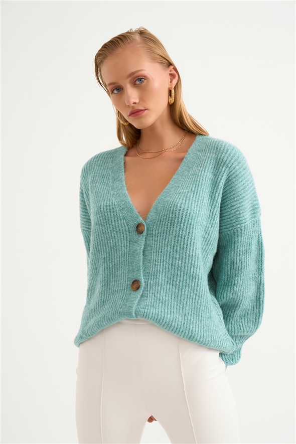 Buttoned shabby cardigan - MINT