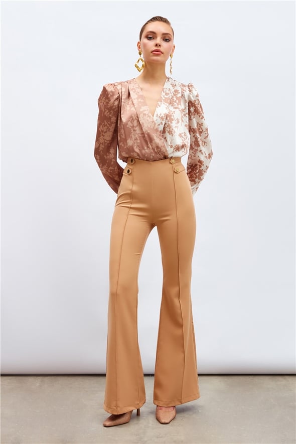 flared trousers - CAMEL