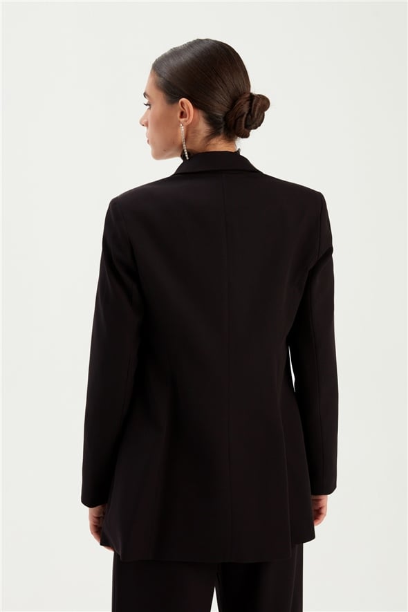 Classic collar slim fit jacket - BLACK