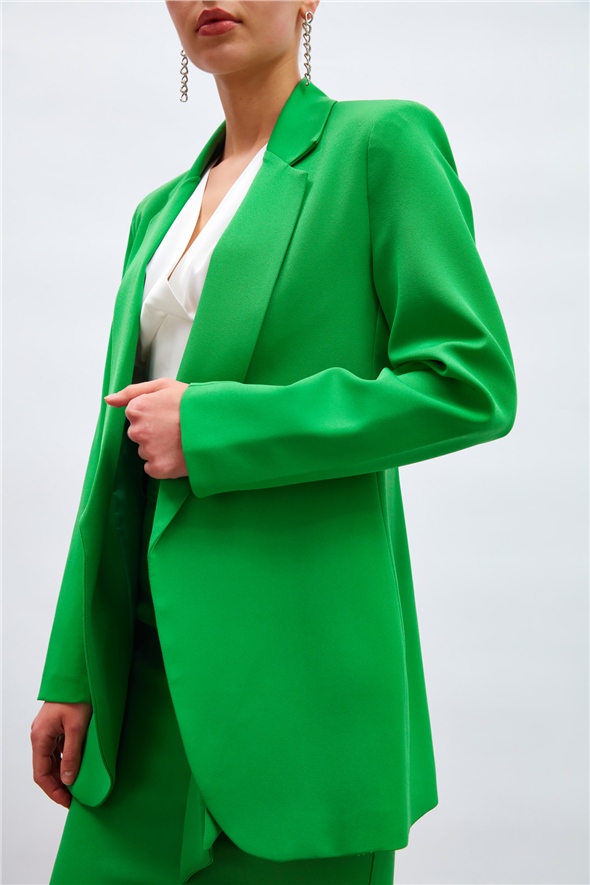Classic collar slim fit jacket - DARK GREEN