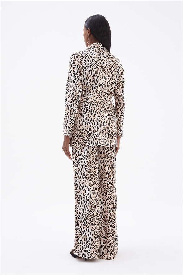 Leopard print belted jacket - LEOPARD
