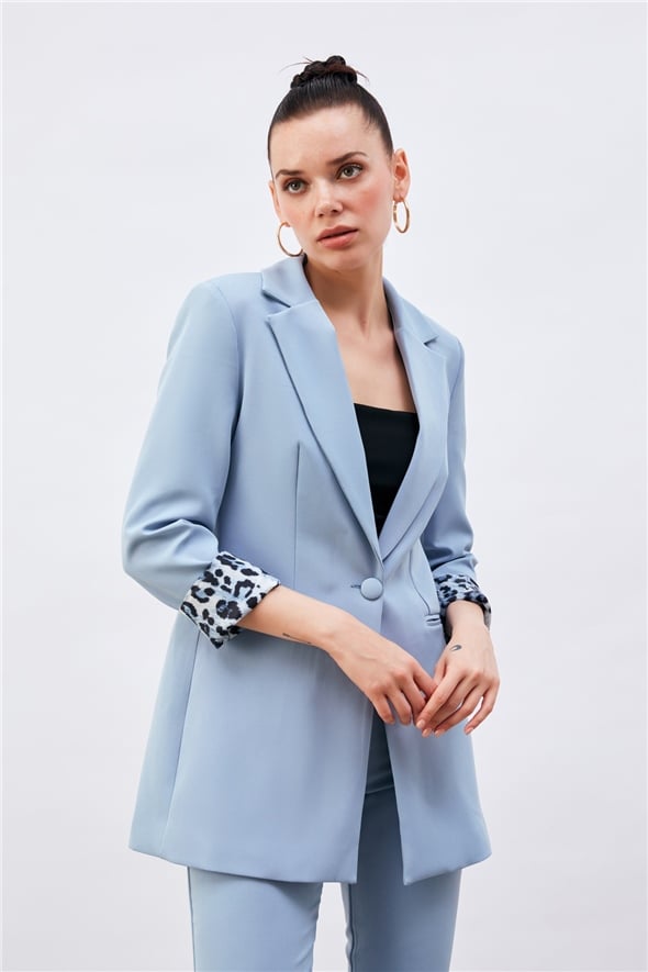Mono collar classic jacket - BEBE BLUE