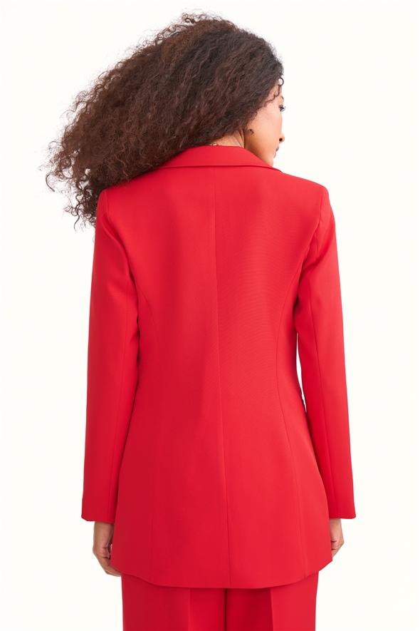 Mono collar classic jacket - RED