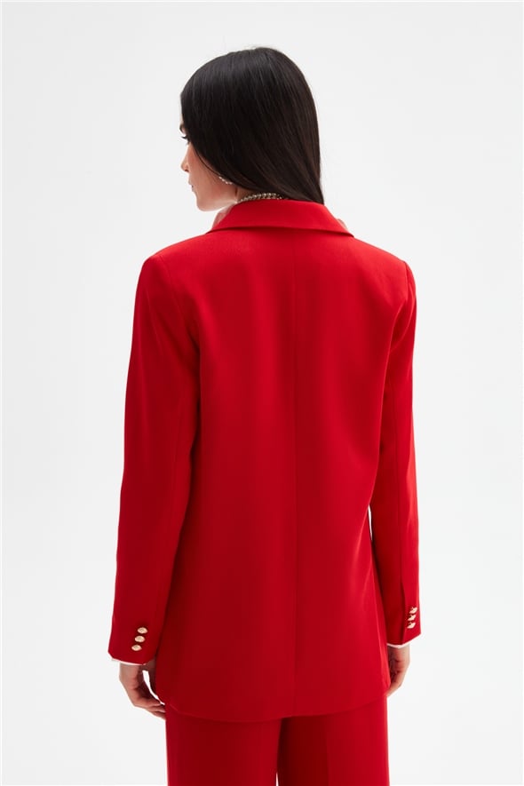Satin Crepe Jacket - RED