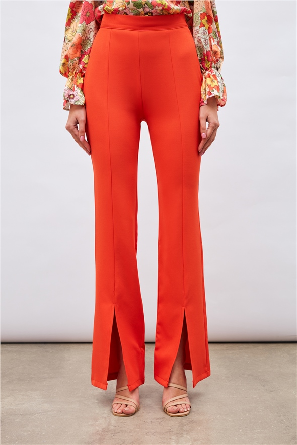 Spanish trousers with slit detail - ORANJ
