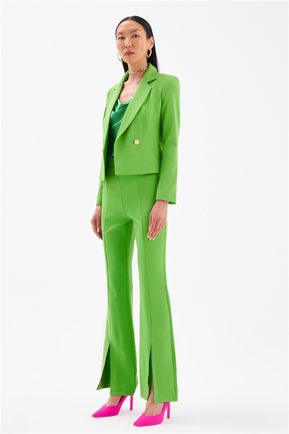 Spanish trousers with slit detail - GREEN