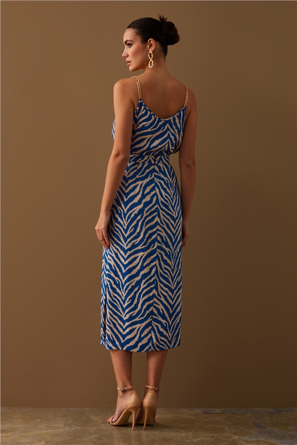 Zebra print satin skirt - BLUES