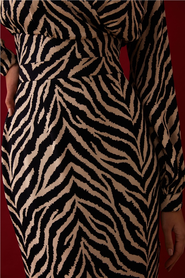 Zebra print satin skirt - ZEBRA