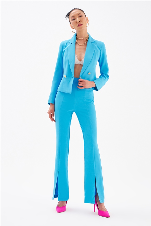 Spanish trousers with slit detail - BEBE BLUE