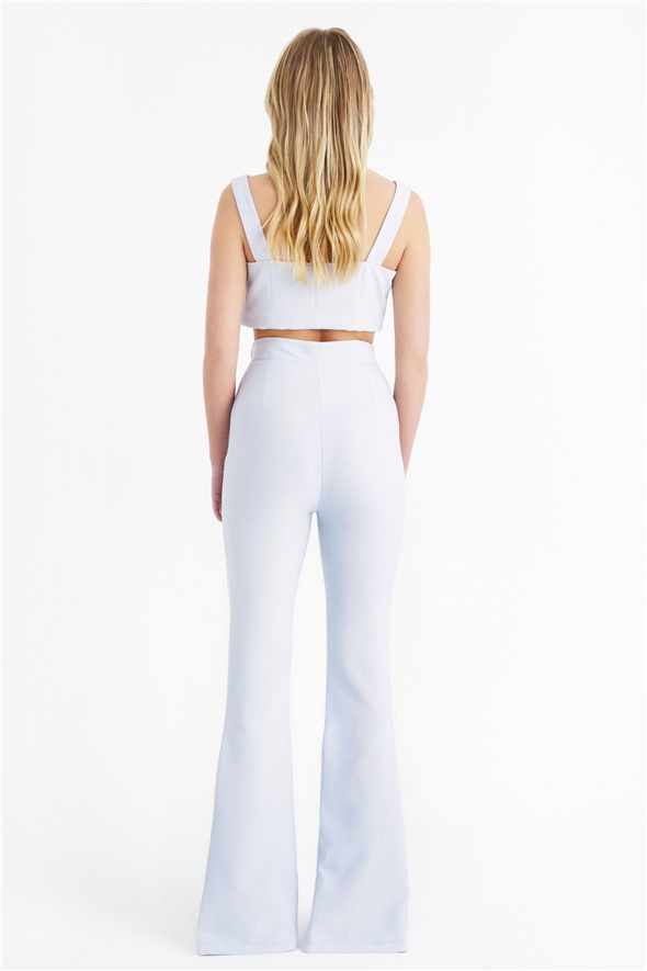 Spanish trousers with slit detail - ICE BLUE