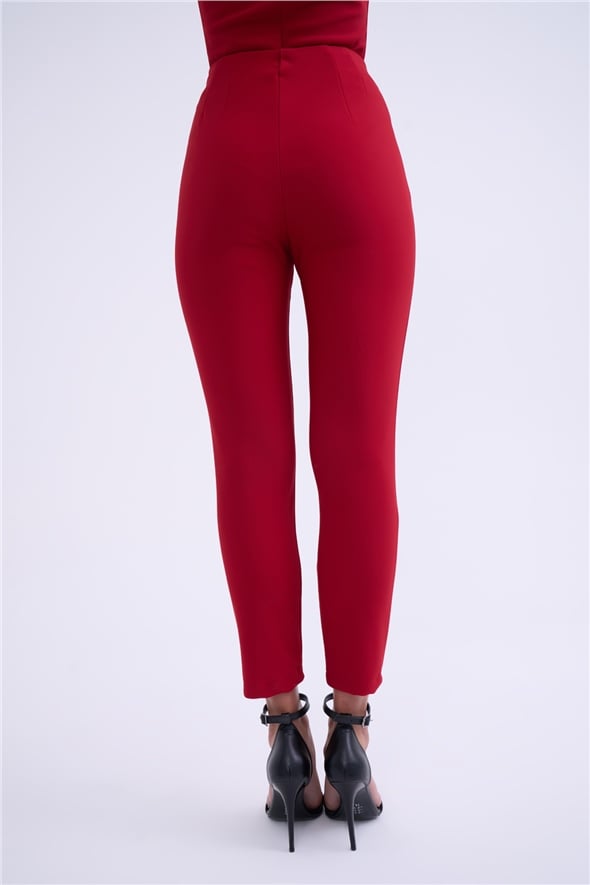 high waist pants - RED