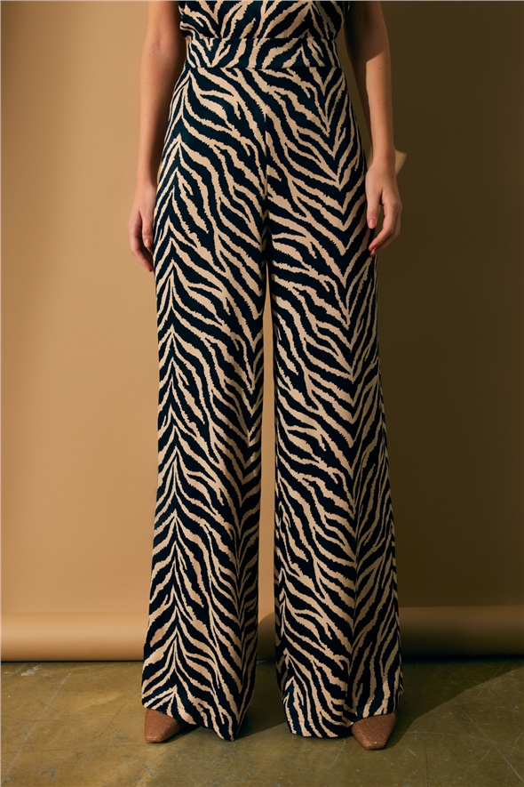 Zebra print satin trousers - ZEBRA