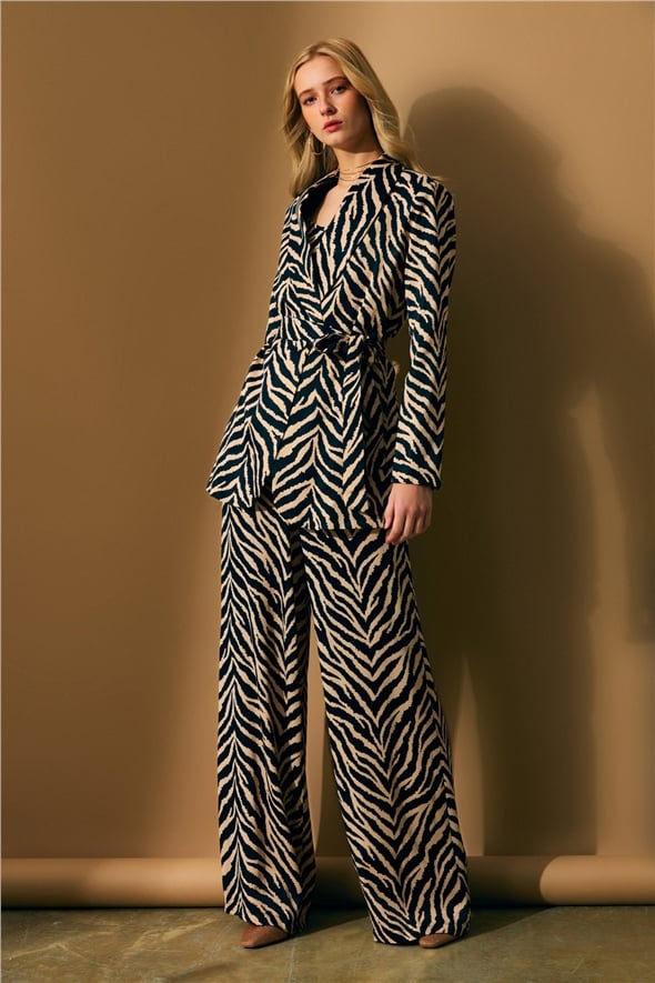 Zebra print satin trousers - ZEBRA